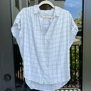 Madewell Central Tie Sleeve Shirt in Windowpane